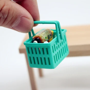 1:12 Miniatiūriniai Lėlių Ranka Krepšelį Pirkinių Augalinių Maisto Produktų Laikymo Krepšelio Modelį, Doll House Gyvenimo Scenos Dekoro Priedai