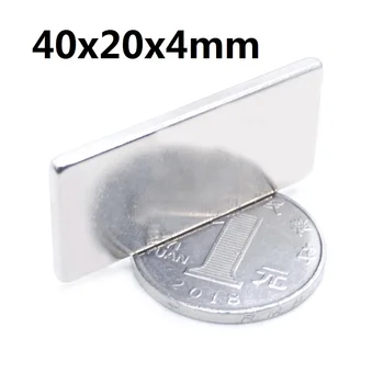 1-200Pcs 40x20x4mm Neodimio Magnetas 40mm x 20mm x 4mm N35 NdFeB Blokuoti Super Galinga, Stipri, Nuolatinio Magnetinio imanes naujas magnetas