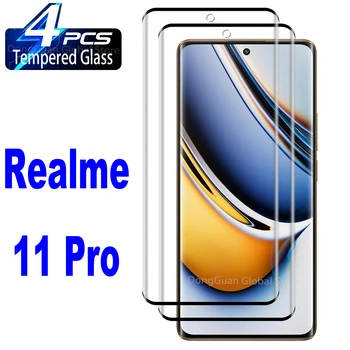 1/4Pcs 10D Grūdintas Stiklas Realme 11 Pro Pro+ Screen Protector, Stiklo Plėvelė