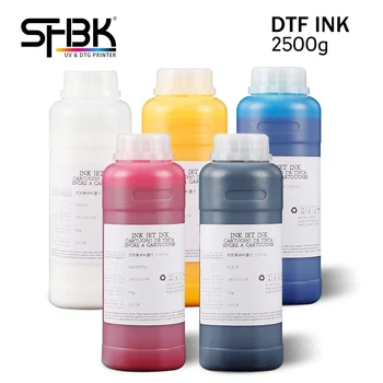 1 rinkinys DTF rašalo, CMYKW, 500ML už butelį, iš viso 2,5 L, tinka visos DTF spausdintuvai PET plėvelės, terminio perdavimo spausdinimo