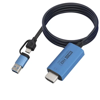 1 VNT Adapterio Kabelį Telefoną Prie TV, Tipas C/Micro-USB Į HDMI Adapteris, Suderinamas su USB, HDMI Konversijos Kabelių Plastiko