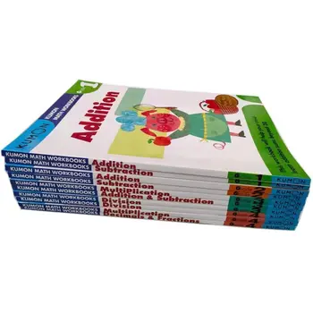 10 Knygų, Kumon Skaičiavimo Matematikos Darbaknyges, anglų kalbos, Matematikos Problemas Pratimų Mokymo Knygų, G1-G4 Amžiaus 6-10 Metų Senumo Knygas