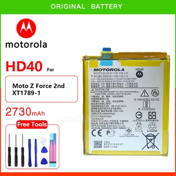 100% Originalus 2730mAh HD40 SNN5987A Baterija Motorola Moto Z Pajėgų 2-oji Moto Z Jėga 2nd gen Moto Z2 Jėga XT1789-1 Baterija