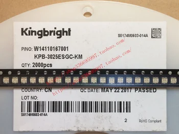 100vnt/ Kingbright tai KPB-3025ESGC KM pleistras 3227 keturkojo raudona-žalia dviejų spalvų LED šviesos vamzdis