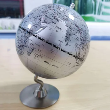 14CM Gryna anglų HD Retro Metalo Pasaulio Pasaulio Šiuolaikinės Mokymosi Pasaulio Žemėlapyje Pasaulyje, Pasaulio Geografija Studentų Mokslo