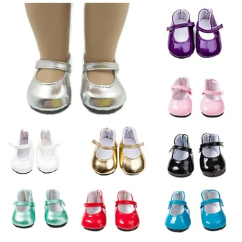 18 colių Mergaitės lėlės Batai, suapvalinti tne PU Princesė suknelė, batai Amerikos naujagimių batų žaislai tinkami 43 cm kūdikių lėlės pora