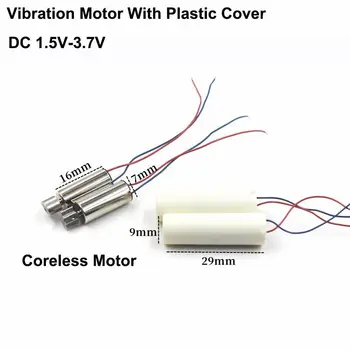1PC Vandeniui Mini Coreless Vibracijos Variklio DC 1,5 V 3V), 3,7 V Mini Vibruojantį Variklis su Plastiko Cilindro Dangtelis Žaislas Massager