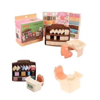 1Set Miniatiūriniai Lėlių Stalo, Lentynoje Knygas Mini Modelis Baldai Doll House Dekoro Priedai Vaikams Apsimesti Žaisti Žaislas