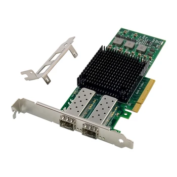1Set PCIE X8 BCM57810 Dual Optinis Uosto Tinklo plokštė 10G SFP+ Serverio Pluošto Tinklo plokštė Ethernet Tinklo plokštės Žalia