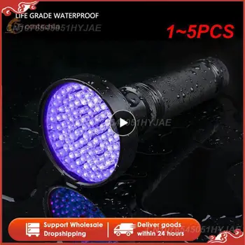 1~5VNT 100LED Edc Šviesiai Violetinės Šviesos Blacklights 395nm Ultravioletinių Nešiojamas Kišeninis Žibintuvėlis LED Detektorius, skirtas Naminių gyvūnų Šlapime