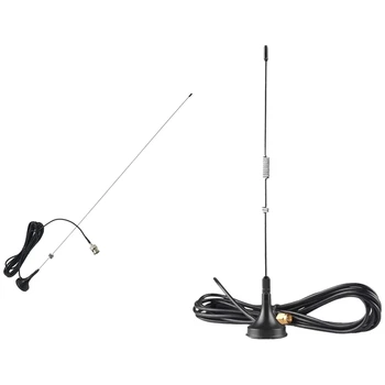 2 Vnt Magnetas Antena: 1 Vnt BNC-M UHF+VHF Priemonėje Montuojamos Antenos Ir 1 Vnt UT-106UV SMA-Male Dual Band Magnetas Antena