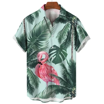 2023 Naujas Havajų Marškinėliai Vyrams Paplūdimio Atostogų Trumpas Rankovės Atvartas Mygtukai Vyrų Marškinėliai Mados Drabužius Viršūnes Vyrų, moterų Palaidinė