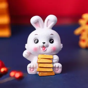 2023 Naujas Mini Rabbit Duomenys Žavinga Kinų Zodiako Triušis Ornamentu Įdomus Švenčių Gyvūnų Apdailos Biuro Stalas Stalas