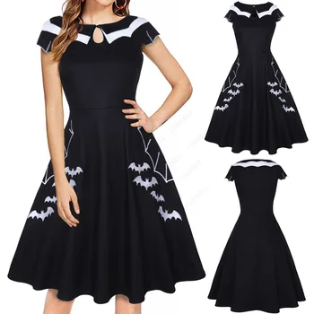 2023 Vampyro Kostiumas Skraiste Pin Up Suknelė Retro Vintage 50s 60s Rockabilly Suknelė Šalis Suknelė Didelio Dydžio Moterų