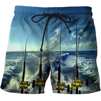 2023 Vyrų 3D atspausdintas maudymosi kostiumėlį, vyriški mėlyna spausdinti maudymosi kostiumas, paplūdimio ir banglenčių sporto šortai, madingi atostogų paplūdimio kelnės