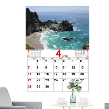 2024 M. Kalendorius 2024 Gamtos Peizažai Kelionės Kalendorius Nešiojamų Gamtos Fotografijos Mėnesio Sieniniai Kalendoriai Studijų Kambario Sienos