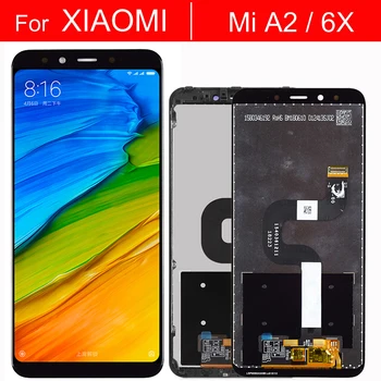 2160*1080 AAA Kokybės LCD Su Rėmu XiaoMi Mi A2 MIA2 LCD Ekranu Pakeisti XiaoMi 6X LCD Digiziter Asamblėja