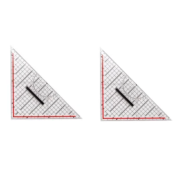 2vnt 30CM Piešimo Trikampis Valdovas Multi-Funkcija Brėžinys, Dizainas Valdovas su Rankena Matlankis Matavimo Liniuote, Raštinės reikmenys