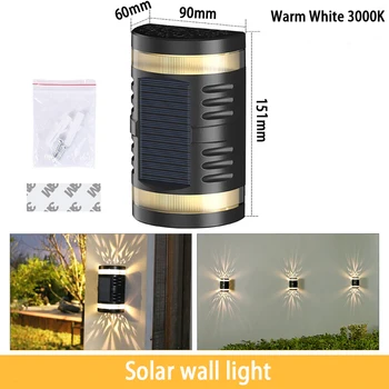 2vnt kit LED Saulės Sienos Lempos Lauko IP65 Vandeniui nelaidūs, LED Apšvietimas, Saulės Baterija, Aplinkos Apsaugos, Energijos Apšvietimas