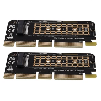 2X M. 2 Nvme SSD Su PCI-E X16 Konverteris Kortelės NGFF M-Key M. 2 Pcie PCI-Express X4/X8/X16 HDD