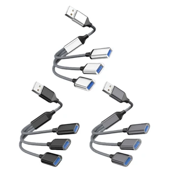 3 in1 OTG USB Kabelis USB 2.0 Male 3 Port USB 2.0 Moterų OTG Splitter Cable 51BE
