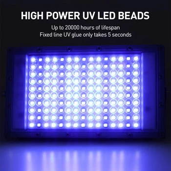 395nm LED UV spindulių Prožektorių, Ultravioletinėje šviesoje švytintys Etape Lempa 50W 100W 150W 200W IP65 Vandeniui Su ES Prijungti Šalis, Lempos