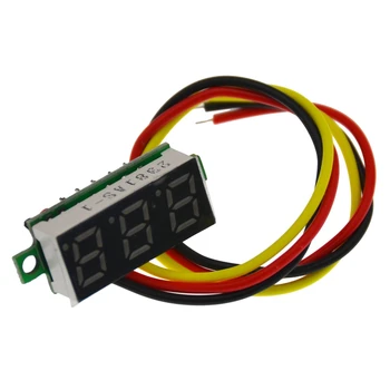 3PCS 0.28 Colių DC0-100V 3-Wire Mini Gabaritas voltmetras Voltmeter LED Raudona Skaitmeninis Skydelis Voltmeter Matuokliu Detektorius Įrankiai