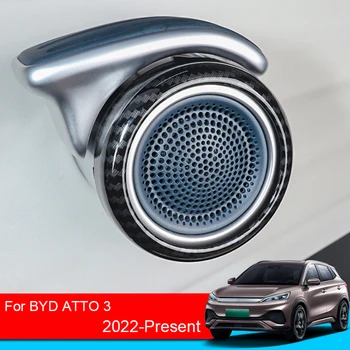 4pcs ABS Automobilių Optikos Automobilių Vidinės Durų Anga Žiedas Blizgančiais Padengti BYD ATTO 3 2022-2024 Vidaus Apdailos Auto Priedai