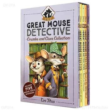 5 anglų Paveikslėlį Knyga Labai Pelės Detektyvas Trupinius Difuya anglų kalba, Knygos Vaikams