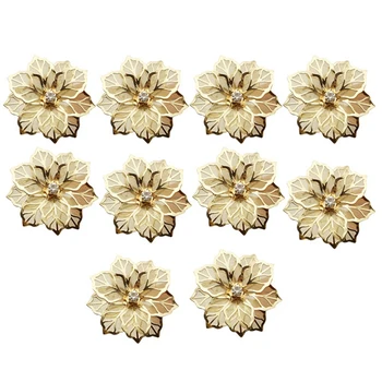 50Pcs Gėlių Dizainas Servetėlių Žiedai Metalo Aukso Vystymo Sagtis Servetėlių Žiedas Turėtojas