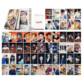 54Pcs/box Kpop Benamių Vaikų Naujo Albumo 2021 Sveikinimo sezonas Lomo Kortelės gerbėjai collcetion Hyunjin Photocard Straykids