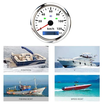 85MM Jūrų GPS Spidometro 0-120KM/H Spidometras Su Posūkio Signalo Ridos Motociklo ATV Jachta Laivų