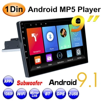 9 Colių Quad Core Android 9.1 Automobilio Stereo Radijo 1DIN Reguliuojamas GPS Navigacija, WIFI MP5 Player FM 