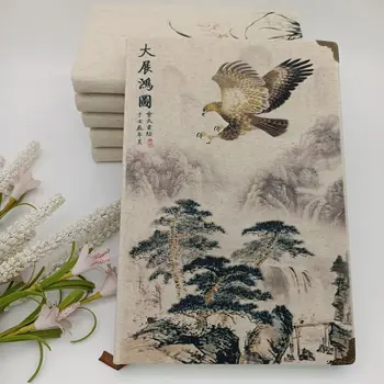 A5 Kūrybos Kinijos Stilius Derliaus Hardcover Lino Padengti Dienoraščio Sąsiuvinis Sąsiuvinis Kelionės Leidinys Knygos Pamušalu