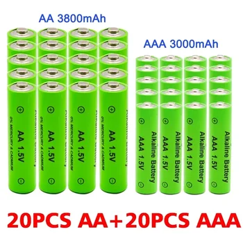 AAA + AA įkraunamos AA 1,5 V 3800mah - 1,5 V AAA šarminės baterijos 3000mAh žibintuvėlis žaislas žiūrėti MP3 grotuvas, nemokamas pristatymas
