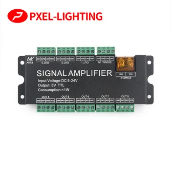 AHC8 DC12V 24V 8channels 8CH SPI TTL signalų synchronizer LED stiprintuvo 8 uostų produkcija pikselių led juostelės šviesos reguliatorius