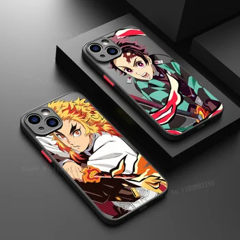 Anime Demon Slayer Sunku Matinis Telefoną Atveju Xiaomi Redmi Pastaba 12 11 Pro Plus Turbo 12S 11S 10 10 9 9S 8 12C 10C A1 Plius Padengti
