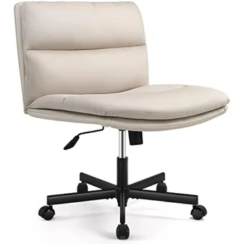 Armless Biuro Stalai, Kėdė su PU-Paminkštintas Prabangi Kėdė Vidurio Atgal, Ergonomiškas Namų Biuro Kompiuterio Kėdė, Patogią Kėdę