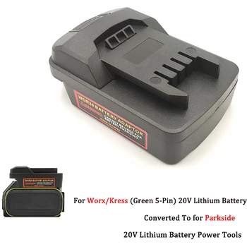 Baterijos Adapteris Worx/Kress (Žalia Versija 5-Pin) 20V Ličio Baterija Konvertuoti Į Parkside 20V Bevieliuose Elektros Įrankiuose