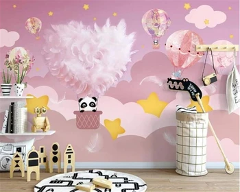 beibehang Pritaikytas modernus nauja vaikų miegamasis berniukas ir mergaitė fone de papel parede tėtis peint