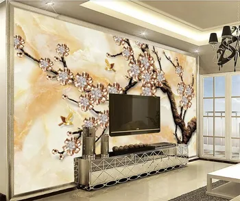 beibehang Užsakymą Tapetai, 3d Foto freskomis Europos Marmuro Papuošalų Medis Fone sienos 3D Kambarį Tapetai papel de parede