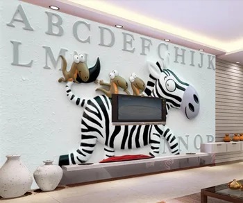 beibehang Užsakymą tapetai, 3d Foto sieniniai relief zebra vaikų kambario tapetai, dekoravimas, tapyba fone sienos 3d tapetai