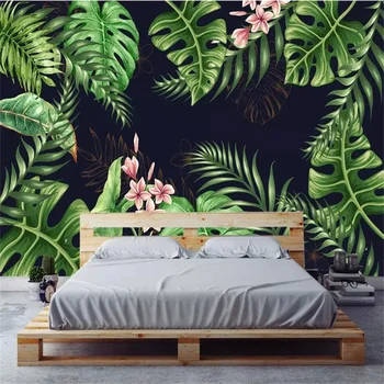 beibehang Užsakymą tapetai 3d freskos Šiaurės ranka-dažytos paprasta tropinių miškų augalų, TV foną, sienos dekoratyvinis dažymas