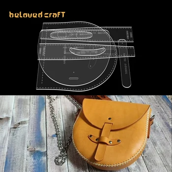 BelovedCraft-Odinės rankinės Modelį, su Akrilo Šablonai Odos maišas, pasagos formos krepšys, crossbody maišelį, vieno peties ba