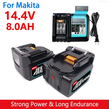 BL1460 14,4 V 8000 mAh Li-ion Baterijos Pakeitimo Makita BL1430 BL1440 LXT200 BDF340 TD131D Su LED elektrinių Įrankių Baterijų