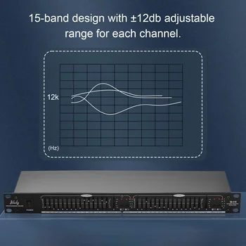 Btuty EQ-215 Dual Channel 15-Band Ekvalaizeris 1U Rack Mount 2-kanalų Stereo Grafinis Ekvalaizeris su LOW-CUT/ BYPASS Switch