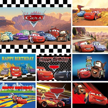 Cars Disney Pixar Fone 95 Žaibas McQueen Draugai Gimtadienio Dekoracijas Reklama Bolidą Foto Fono Nuotrauka