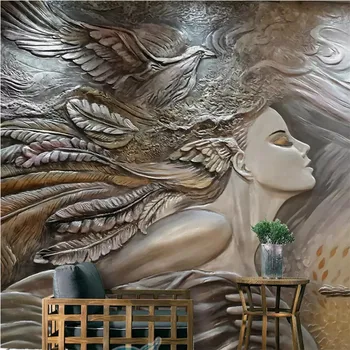 Custom 3D Stereoskopinis Iškilumo Grožio Sienų Tapybos Šiuolaikinio Abstraktaus Meno Sienos Freskos Gyvenimo Kambario, Miegamasis Foto Tapetai, 3D