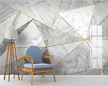 Custom 3D tapetai Džiazo Balta Modernaus Paprastų Geometrinių Marmuro Fone Sienos Kambarį Viešbutyje Miegamasis Plytelių papel de parede