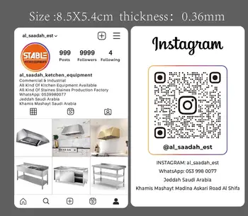 Custom Instagram Socialinės Žiniasklaidos Verslo Kortelės Balta PVC Plastiko Pvc Kortelės Šabloną Dizaino Socialinės Žiniasklaidos QR Kodą, Kredito vizitinės Kortelės